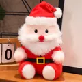 Bambola di Babbo Natale in peluche con cappello rosso e cintura nera decorativa - Sitting Santa Claus / 30cm