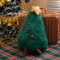 Simpatico cuscino a forma di albero di Natale in peluche verde con stella dorata - Piccolo 20cm / Albero di Natale Verde Scuro