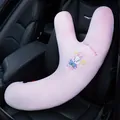 Almohada cervical rosa para coche con diseño de conejo en forma de Y para confort - Conejo rosa