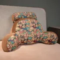 Vintage Jacquard Rückenlehne Taillenkissen mit Plüsch Kopfstütze und Bärenmuster - 50cm / Teddybär