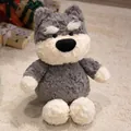 Cute grey and cream plush dog doll toy with fluffy fur texture for kids gift - Classic Style / Schnauzer / 45cm