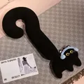 Creative black question mark shaped plush pillow with a cute headphones cat decoration - 90cm Pack / Chocolate Black Cat