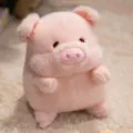 Adorable peluche de cerdo rosa con luz LED de dibujos animados suave regalo de cumpleaños - Altura 20cm * Ancho 15cm / Rosa
