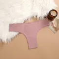 Premium dusty rose seamless breathable thong for women presented in a cozy scene - S / Bottoms / Khaki