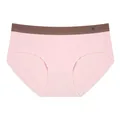 Braguitas de algodón rosa transpirables para mujer con elegante cinturilla marrón - S / Bottoms / Rosa