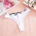 Perizoma in cotone bianco a vita bassa con elastico in vita con scritta "SPORT" su rosa. - Taglia S / Pantaloni e gonne / Bianco
