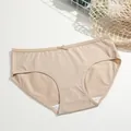 Hoogwaardige ademende nude katoenen slip voor dames met een fijn strikje op de taille - XS / Abrikoos