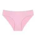 Bragas de algodón rosa para mujer de tiro medio elásticas cómodas ropa interior lisa - S / Bottoms / Rosa