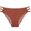Culotte sexy en coton terre cuite à taille basse avec dentelle et fines brides - S / Bas / Jaune Brique
