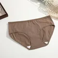 Zachte katoenen damesonderbroek in donkerbruin, ademend ondergoed in Maillard-stijl - XS / Bottoms / Khaki