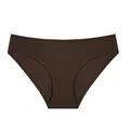 Ropa interior de algodón marrón oscuro para mujer con un cómodo diseño de cintura media - S / Negro