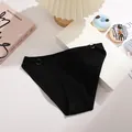 Black ribbed cotton bikini underwear for women featuring stylish metal ring accents - S / Black