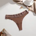 Perizoma marrone senza cuciture con pizzo in vita per donna - XS / Pantaloni e gonne / Marrone