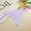 Perizoma in seta di ghiaccio senza cuciture lavanda da donna, vita a V sottile - Taglia S / Pantaloni e gonne / Viola