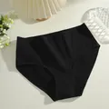 Comfortabele zwarte katoenen slip in grote maten met hoge taille en effen ontwerp - S / High waist slip / Zwart
