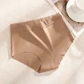 Culotte sans coutures grande taille femme en soie glacée respirante avec dentelle design - S / Khaki