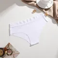 Culotte sans couture blanche confortable avec dentelle élégante et tissu respirant. - S / Blanc