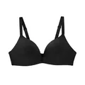 Vista dettagliata del reggiseno senza cuciture nero senza ferretto con superficie liscia - 90B / Top / Nero