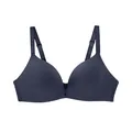 Dettaglio di reggiseno senza cuciture blu navy con bottoni decorativi frontali - 80B / Grigio Antracite