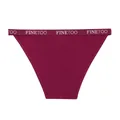 Vista dettagliata di slip da donna in cotone a nido d'ape color bordeaux - Taglia S / Rosso ciliegia