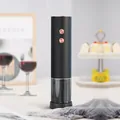 Rechargeable electric wine opener with LED light and sleek metallic black finish - Touch Indicator Style / Stainless Steel Black Gold