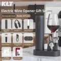 Professional rechargeable automatic electric wine opener gift set with charging base - Opener Set With Base / 8-piece Set / ABS All Black