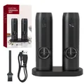 Rechargeable automatic electric salt and pepper grinder set with USB charging base - 2-Piece Set
