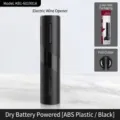 Batterijgevoede elektrische wijnopener in zwart ABS plastic met foliesnijder - Droge Batterij Openerset (KB1-601901A) / Met Cijfersnijder En Kleurendoos / Zwart