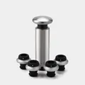Set pompa per vino sottovuoto Circle Joy in acciaio inox con 4 tappi riutilizzabili - Kit Pompa Manuale con Quattro Tappi
