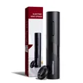 Matte black electric wine opener with foil cutter and packaging box - 红酒电动开瓶器(干电池款 KB1-601901A)
