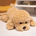Niedlicher beige Teddyhund Plüschtier in liegender Position für Auto oder Dekoration - 32cm / Simulierter Liegender Hund / Beige