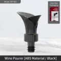 Premium black ABS flower-shaped wine pourer and stopper variant with retail box packaging - Flower Style Wine Pourer (WP-003) / Color Box Packaging