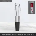 High-quality black acrylic wine aerator and pourer variant with color box packaging - Quick Aerator Pourer (WP-010) / Color Box Packaging