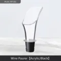 Premium professional acrylic wine pourer aerator in black finish for red wine bottles - Simple Wine Pourer (WP-002)