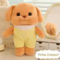 Adorable butter poodle plush toy doll wearing a cute yellow lace-collared jumpsuit - Yellow Romper Style / 20cm