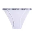 Primo piano di slip in cotone traspirante bianco a nido d'ape con fascia FINETOO. - Taglia S / Bianco