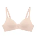 Reggiseno senza cuciture color carne senza ferretto con bottoni decorativi e spalline regolabili - 75B / Top / Colore pelle