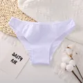 Comfortable white cotton V-waist panties for women, breathable basic style daily wear - M / Bottoms / White