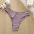 Damen gerippter V-Taillen-Slip, bequeme mauve Baumwolle Unterwäsche Variante neu. - M / Khaki