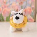 Portachiavi a forma di cagnolino Westie bianco con salvagente giallo e mini occhialini - Stile Nuoto Giallo / 12cm