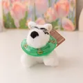 Pendente in peluche a forma di cane bianco con occhiali da sole e salvagente - Stile Nuoto Verde / 12cm