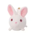 Lindo muñeco de conejo de peluche blanco con función de cuerda y cascabel dorado. - Conejo Blanco / 14cm / Blanco