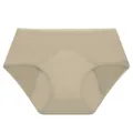 Vue détaillée d'une culotte menstruelle beige à quatre couches étanches pour femmes - S / Kaki