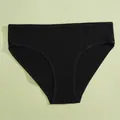 Comfortable black ribbed cotton low waist panties for women with breathable soft fabric - S / Bottoms / Black