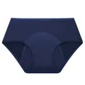 Détail rapproché d'une culotte menstruelle étanche à quatre couches en bleu marine. - S / Bleu foncé