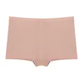 Comfortable women's seamless nude boyshort panties featuring elastic one-piece design - Brick Yellow