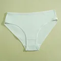 Comfortable mint green ribbed cotton low-waist women's briefs breathable thin panties - S / Bottoms / Green