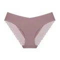Détail de la culotte sans couture en dentelle pour femme en rose poudré élégant - S / Kaki