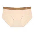 Braguitas de algodón transpirables de cintura baja para mujer en color beige con cinturilla - Naranja