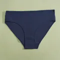 Comfortable navy blue ribbed cotton low-waist breathable panties for daily wear - S / Bottoms / Dark Blue